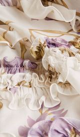 MIDIKLEID AUS CHIFFON MIT WISTERIA-DRUCK 