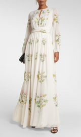 ROBE MAXI EN GEORGETTE DE SOIE FLEURIE 