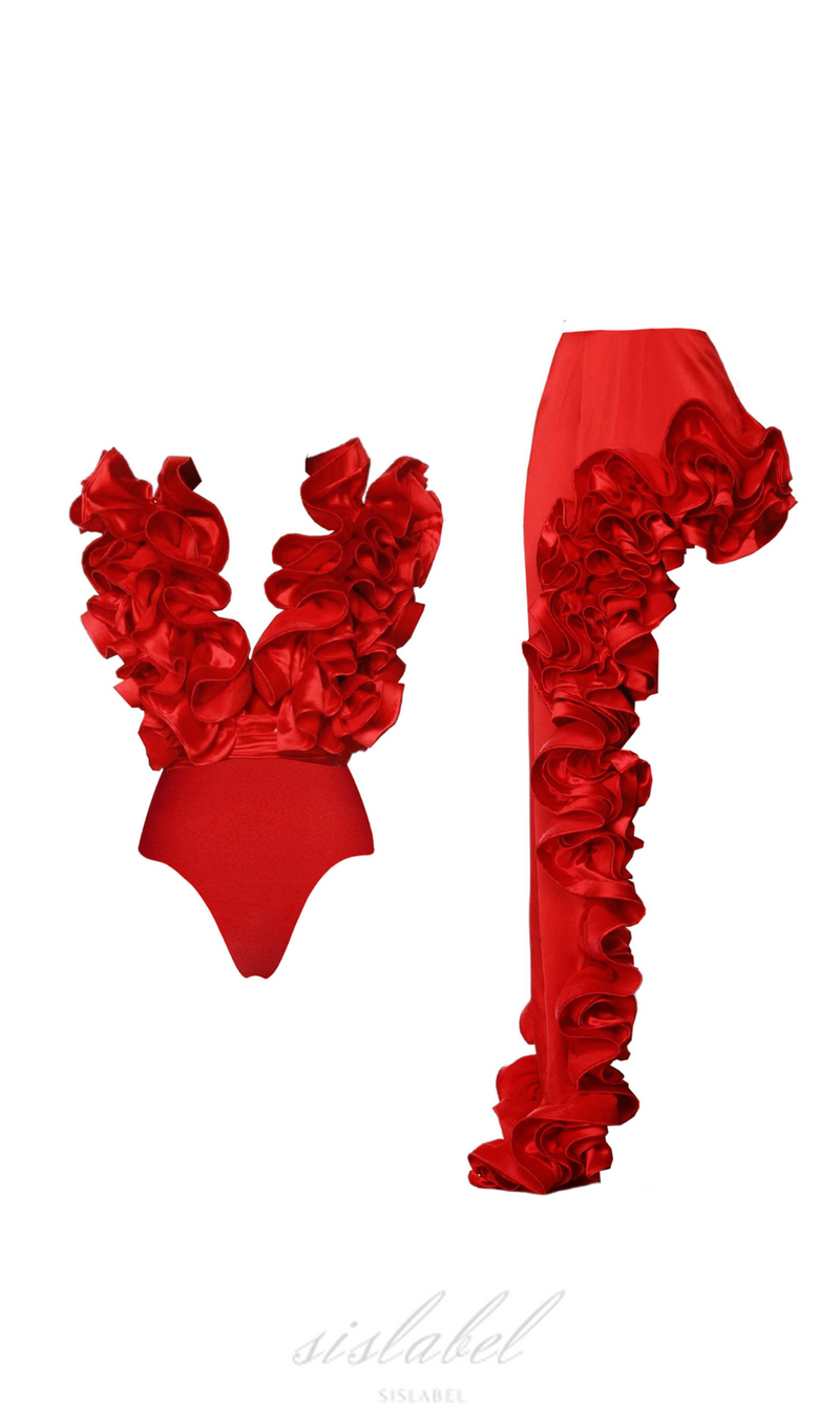 ENSEMBLE DE MAILLOT DE BAIN UNE PIÈCE FLEUR 3D 