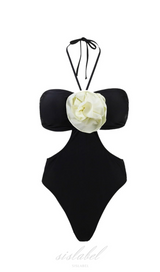 FLOWER HALTER SWIMSUIT