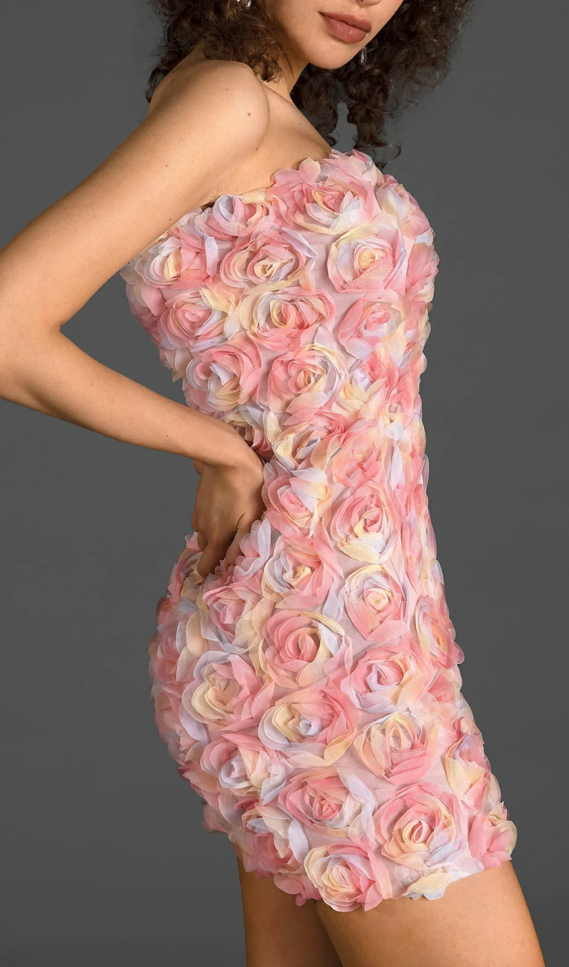 ROBE FLORALE À ÉPAULE DÉNUDÉE