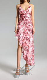 FLORAL RUFFLED SKEW DRESS