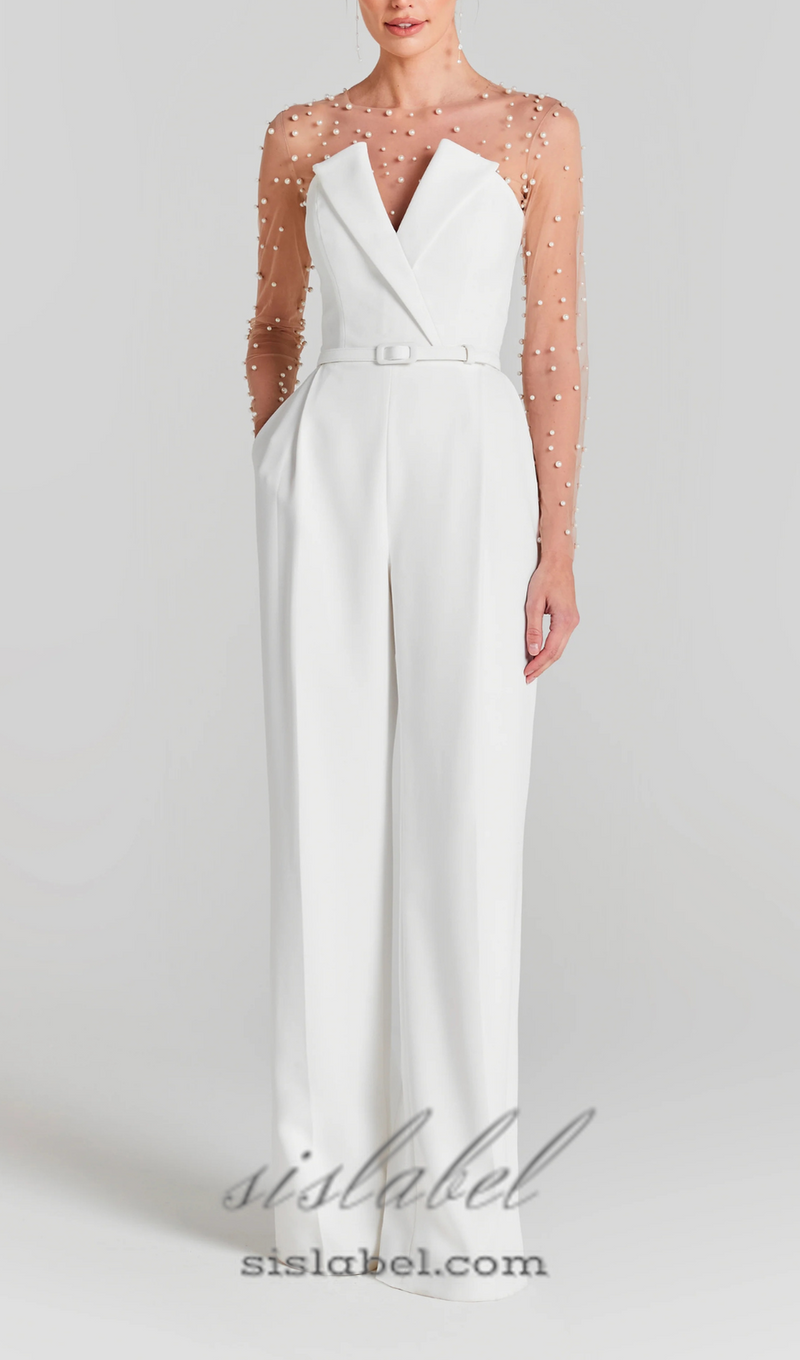 MESH PEARL JUMPSUIT ZWEITEILIG