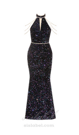 ROBE MAXI BODYCON ORNÉE DE CRISTAUX