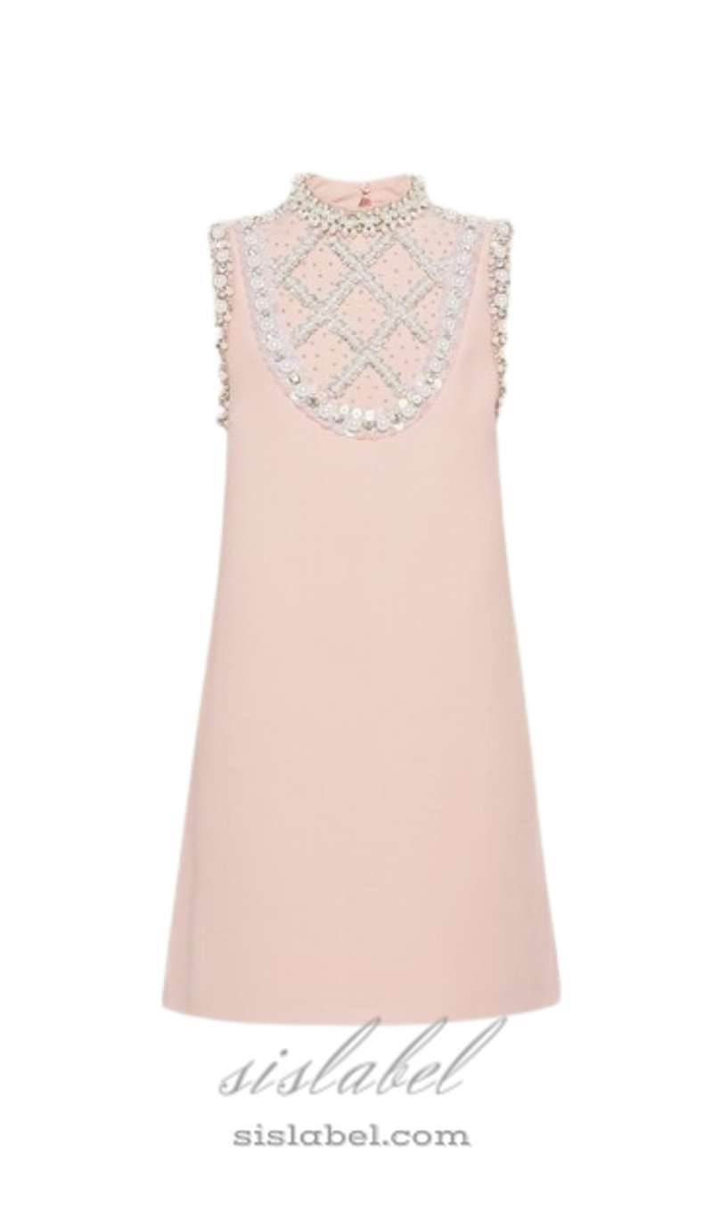 ALBERTINE PEARL-EMBELLISHED MINI DRESS