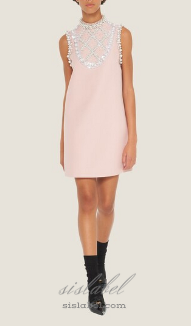 ALBERTINE PEARL-EMBELLISHED MINI DRESS