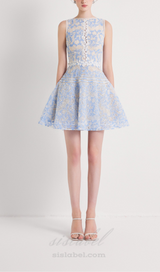 LAIKA BLUE LACE MINI DRESS