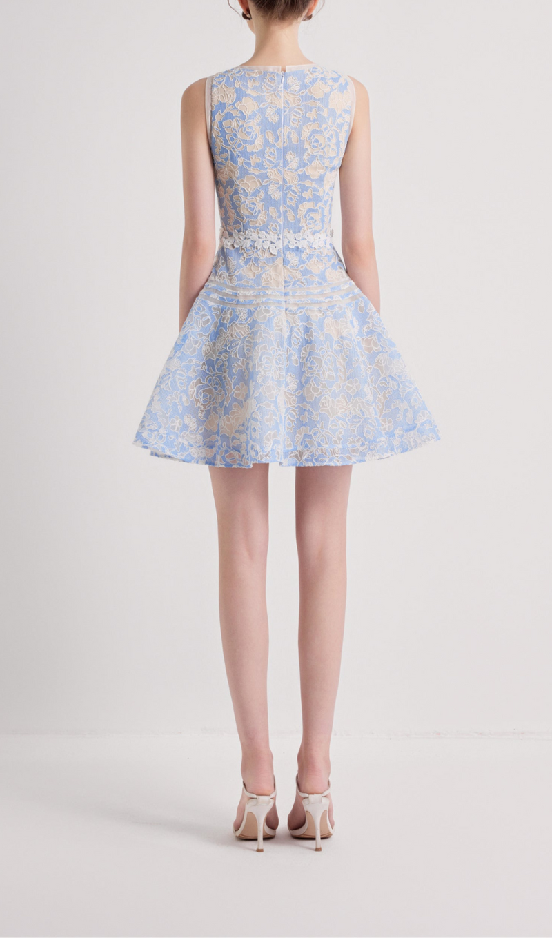 LAIKA BLUE LACE MINI DRESS