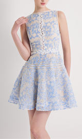 LAIKA BLUE LACE MINI DRESS