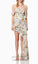 BELLADONNA FLORAL PRINT MINI DRESS