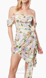 BELLADONNA FLORAL PRINT MINI DRESS