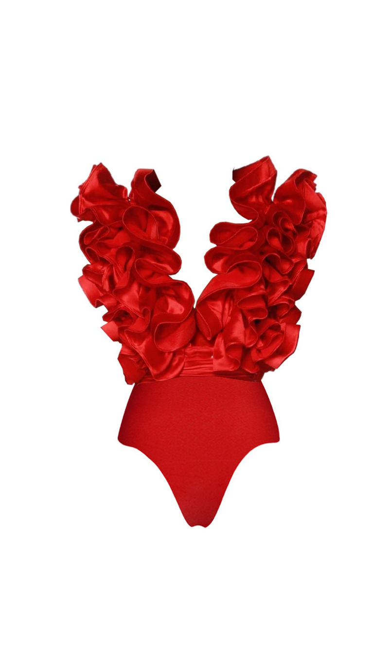 ENSEMBLE DE MAILLOT DE BAIN UNE PIÈCE FLEUR 3D 