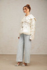 Joslyn white sequined down coat