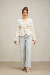 Marianne floral-appliqué embellished jacket