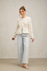 Marianne floral-appliqué embellished jacket