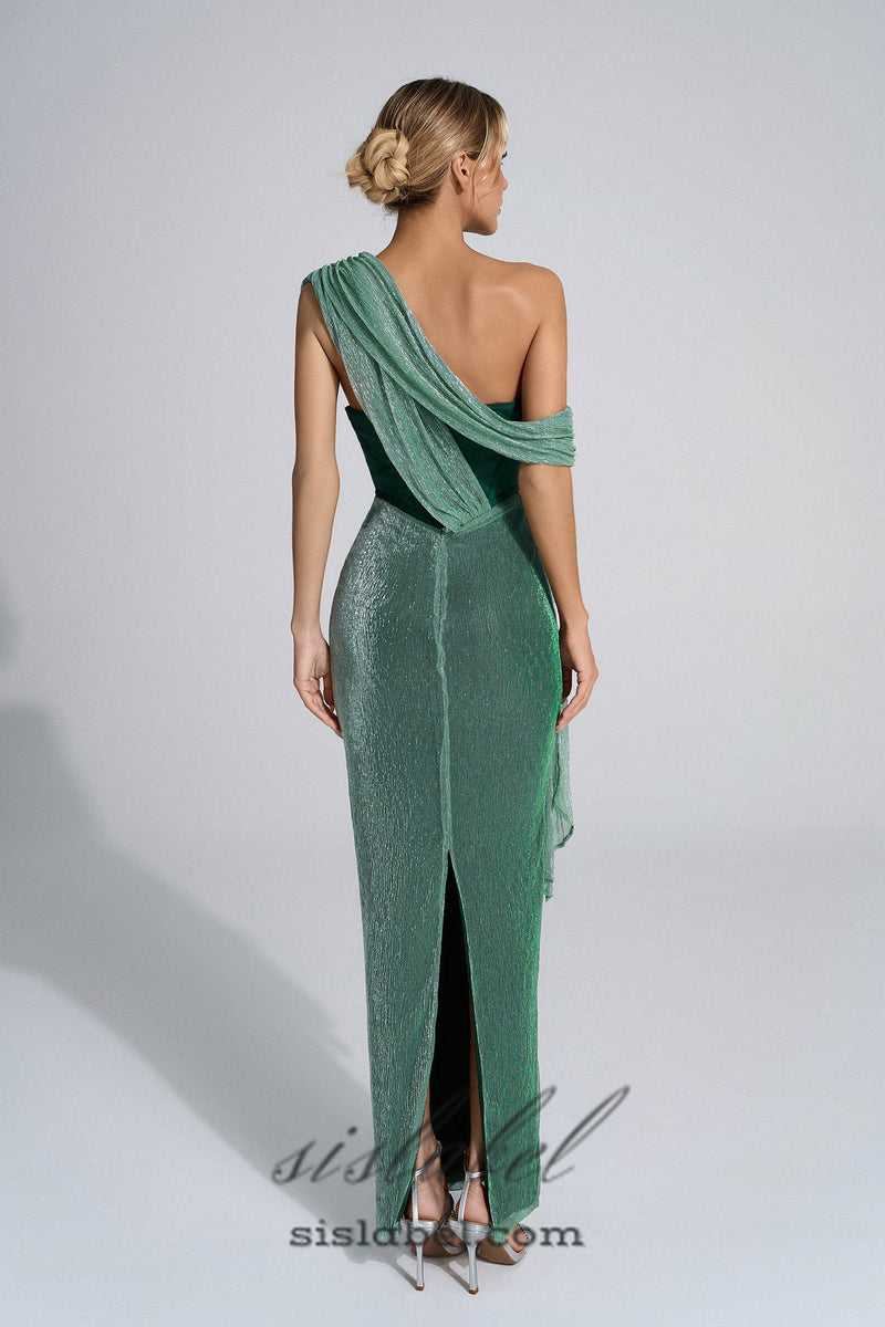 Emerald Green Halter Strap Maxi Dress