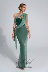 Emerald Green Halter Strap Maxi Dress