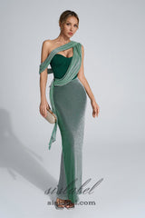 Emerald Green Halter Strap Maxi Dress