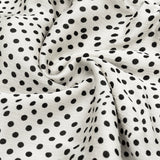 WHITE POLKA DOT PUFF SLEEVE RUCHED RUFFLE HEM DRESS