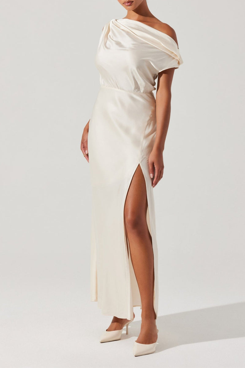 Monroe Satin Off Shoulder Dress