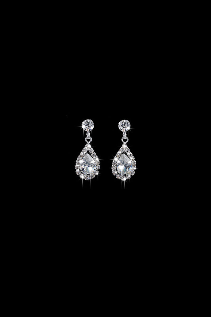 Myrna Silver Rhinestone Earrings