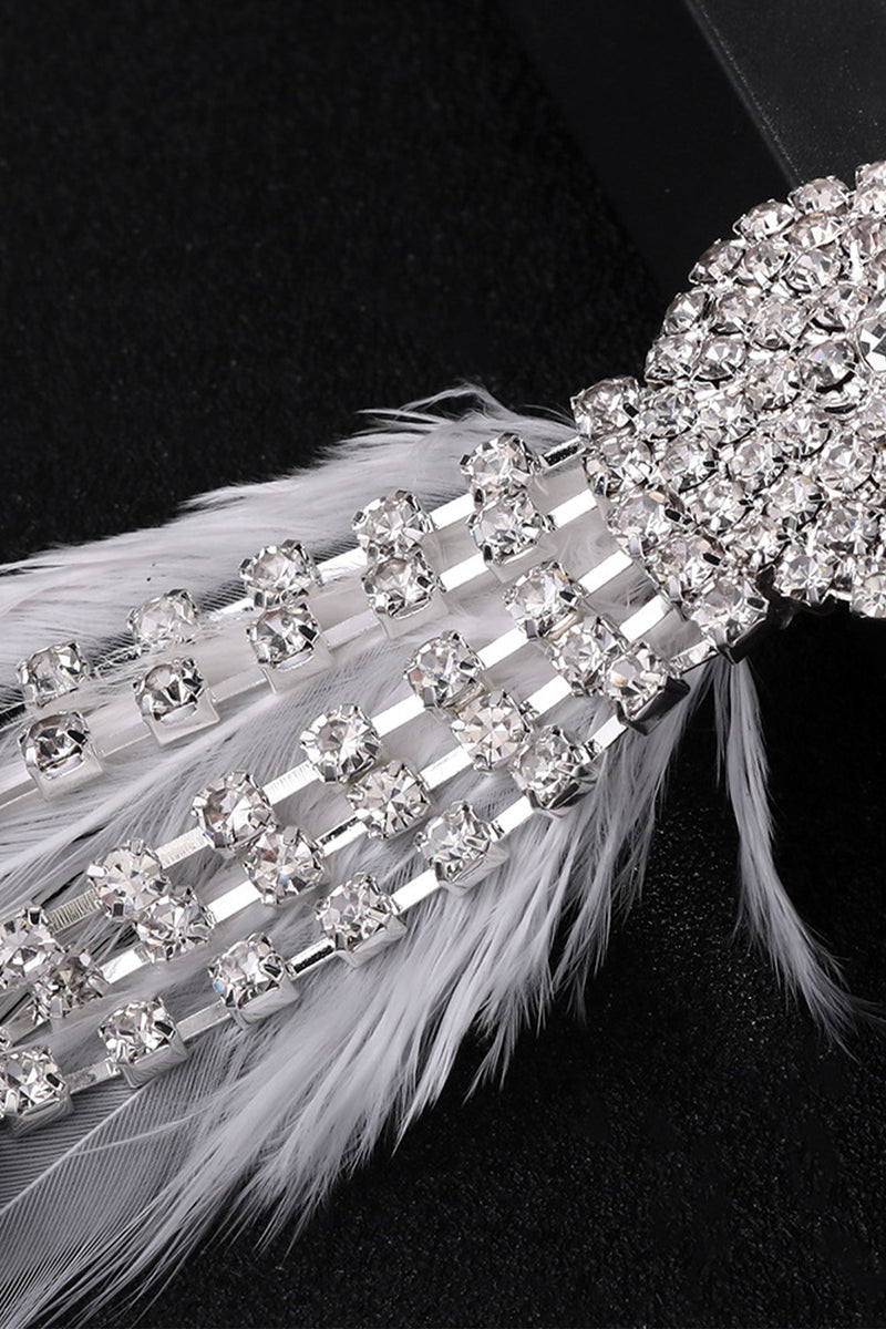 Lase White Fringe Feather Diamond Earrings