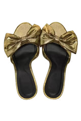 High Heel with bow -gold