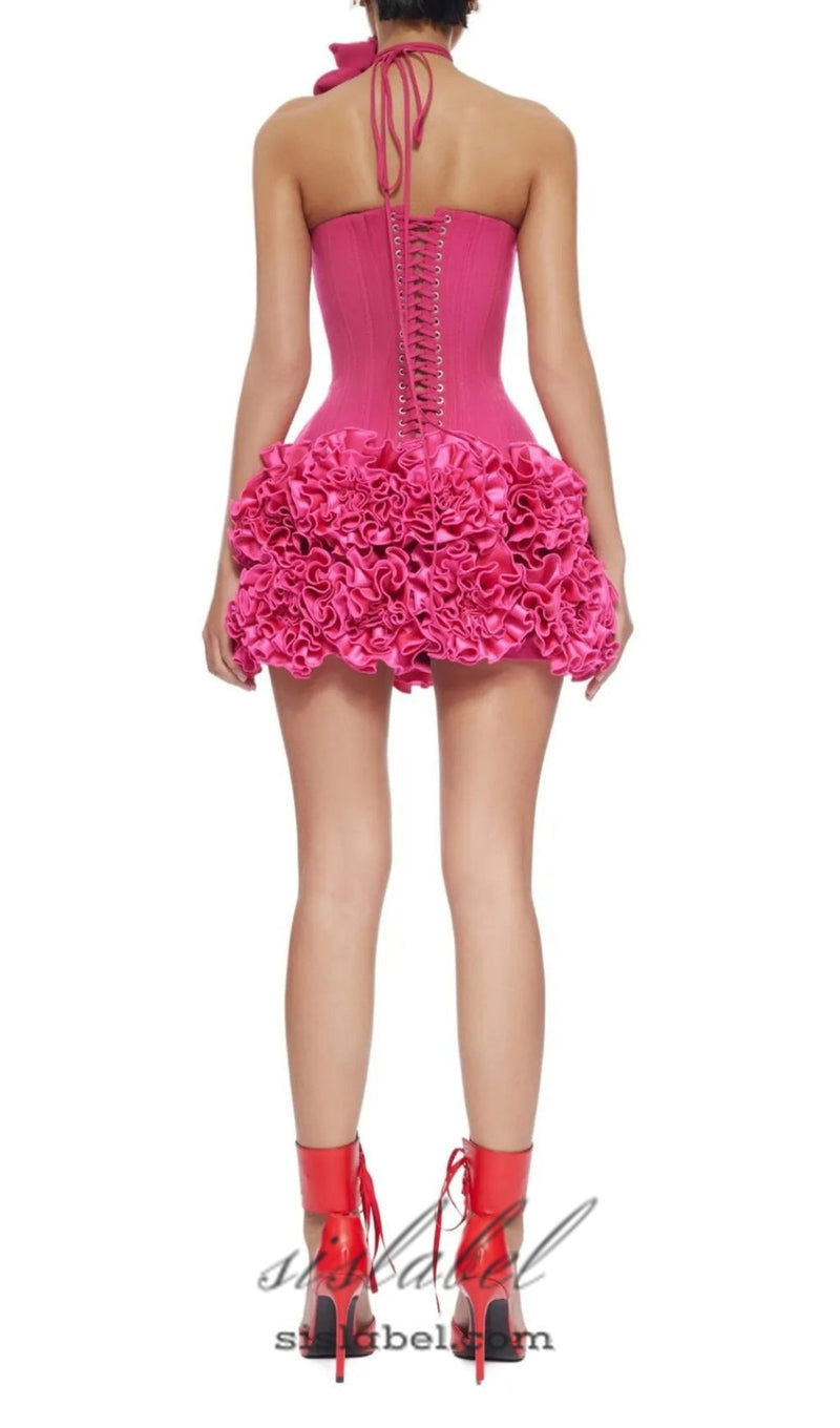 CLEGG PINK CORSET FLOWER TWO-PIECE SET