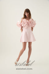 Etta flower strapless mini dress in pink