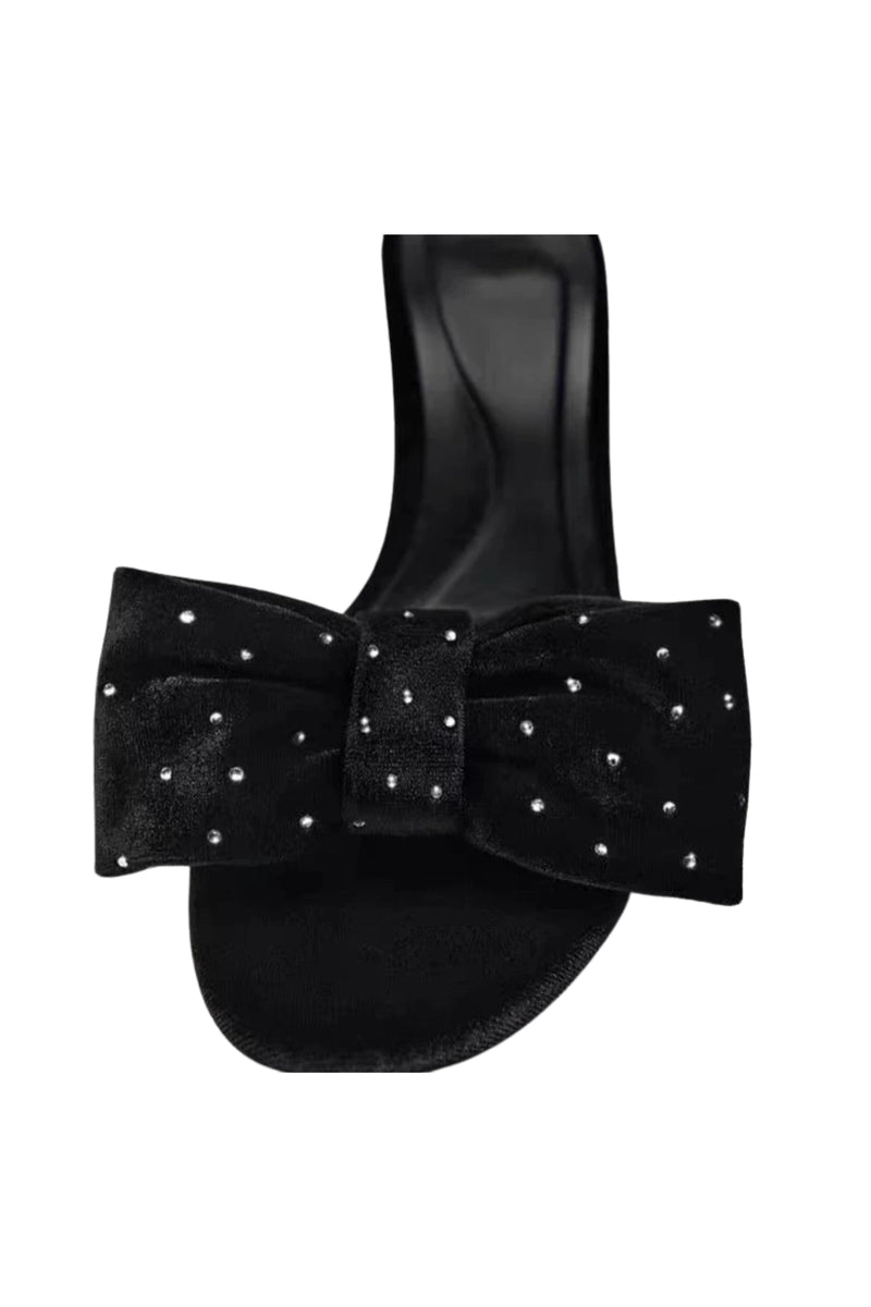 High Heel with bow -black