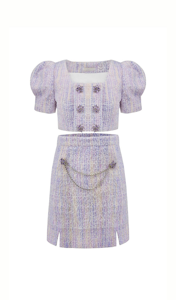 CRYSTAL EMBELLISHED TWO PIECE IN LILAC