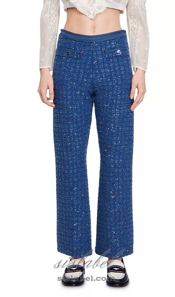 Palmira Tweed Trousers in blue