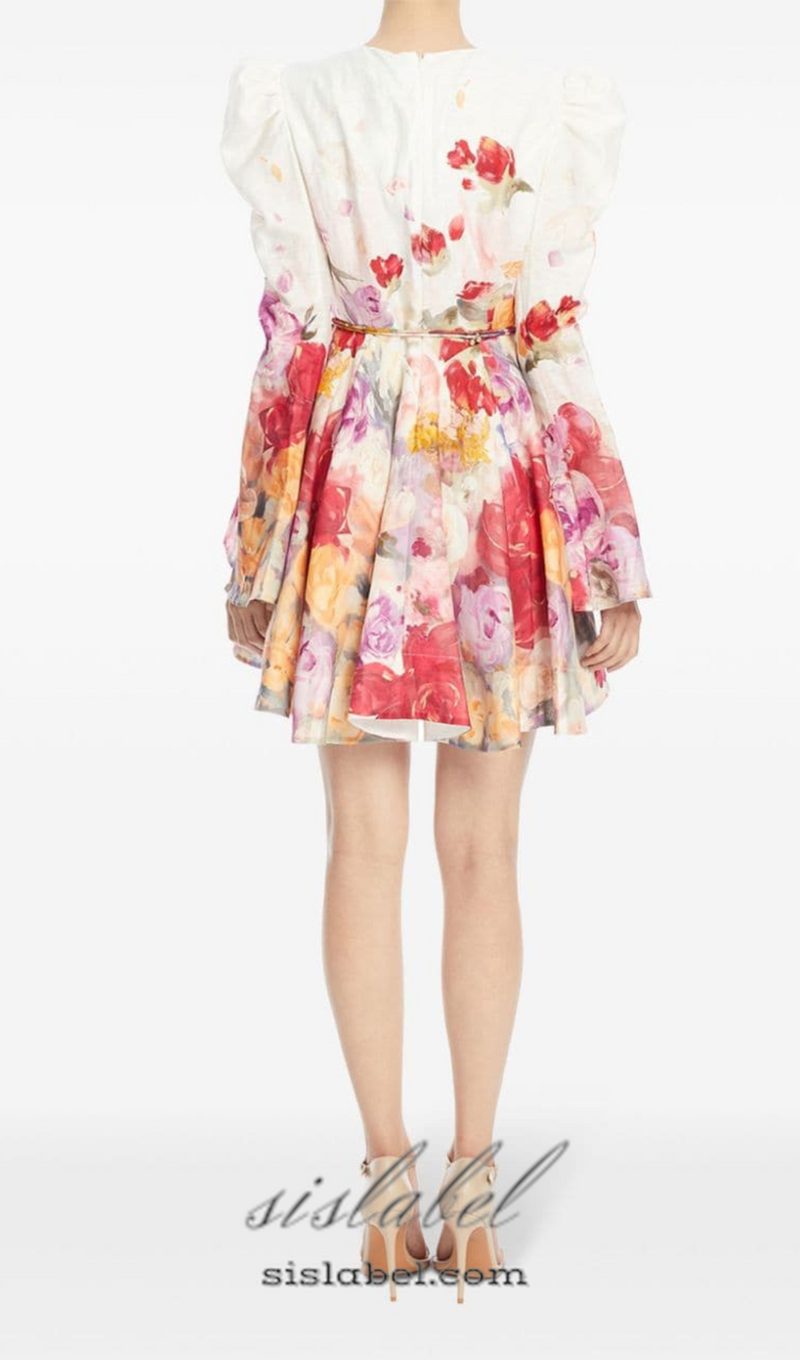 MADELINE MULTICOLOUR FLORAL-PRINT MINI DRESS