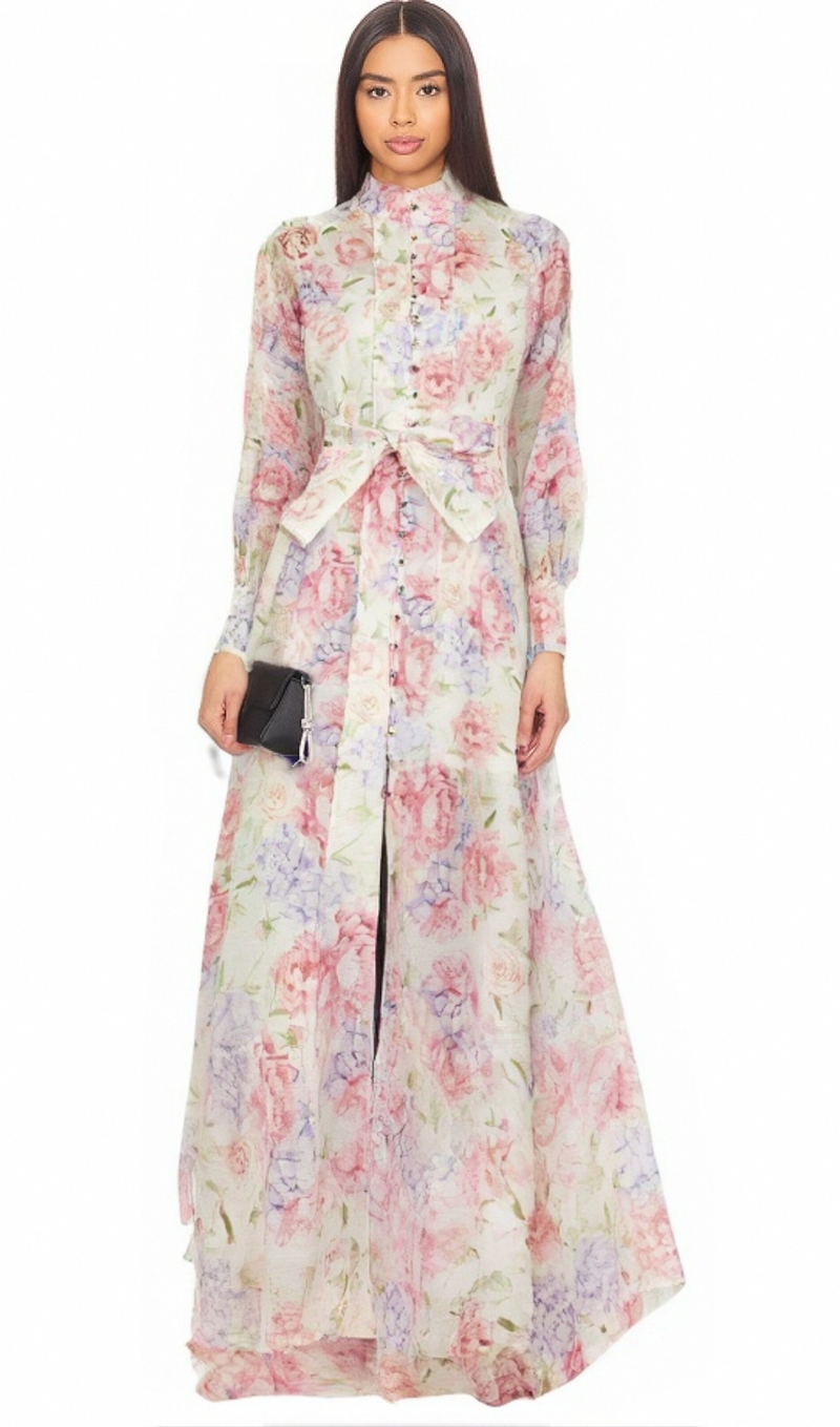 Éliane floral-print flared midi dress