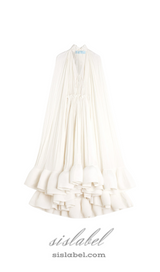 RUFFLE TRIM MAXI DRESS IN WHITE