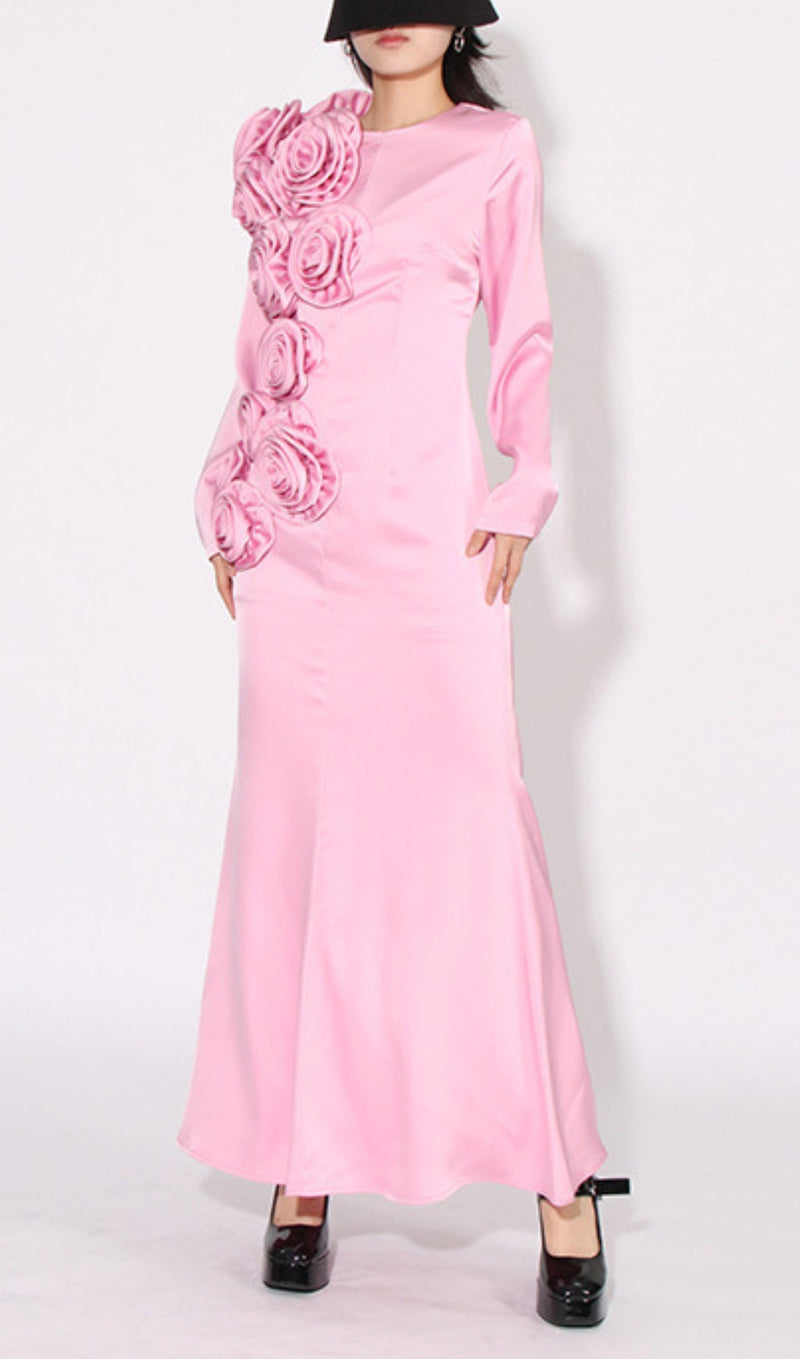 FLOWER MAXI DRESS IN PINK