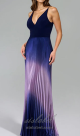 Brianna Pleated Shimmer Gown