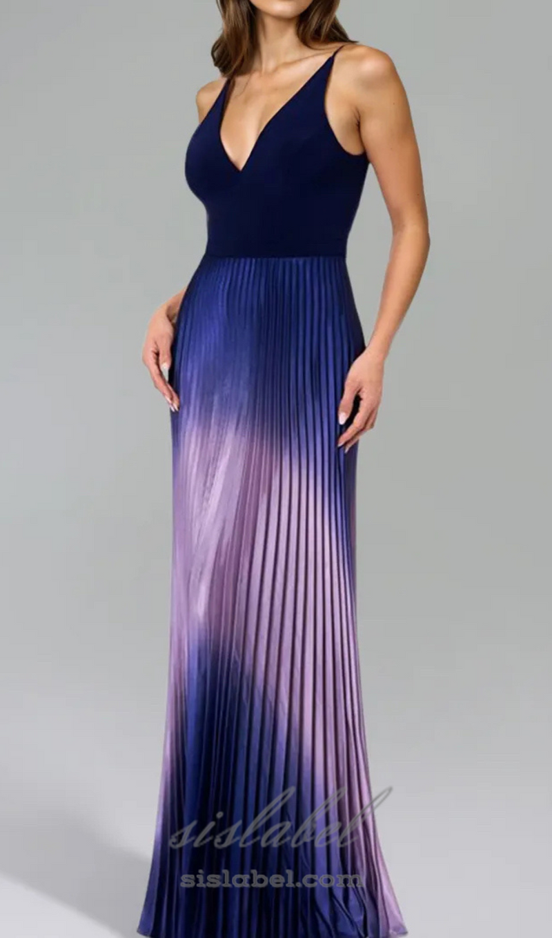 Brianna Pleated Shimmer Gown