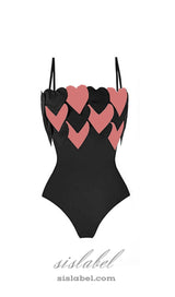 PINK HEART EMBELLISHED SWIMSUIT