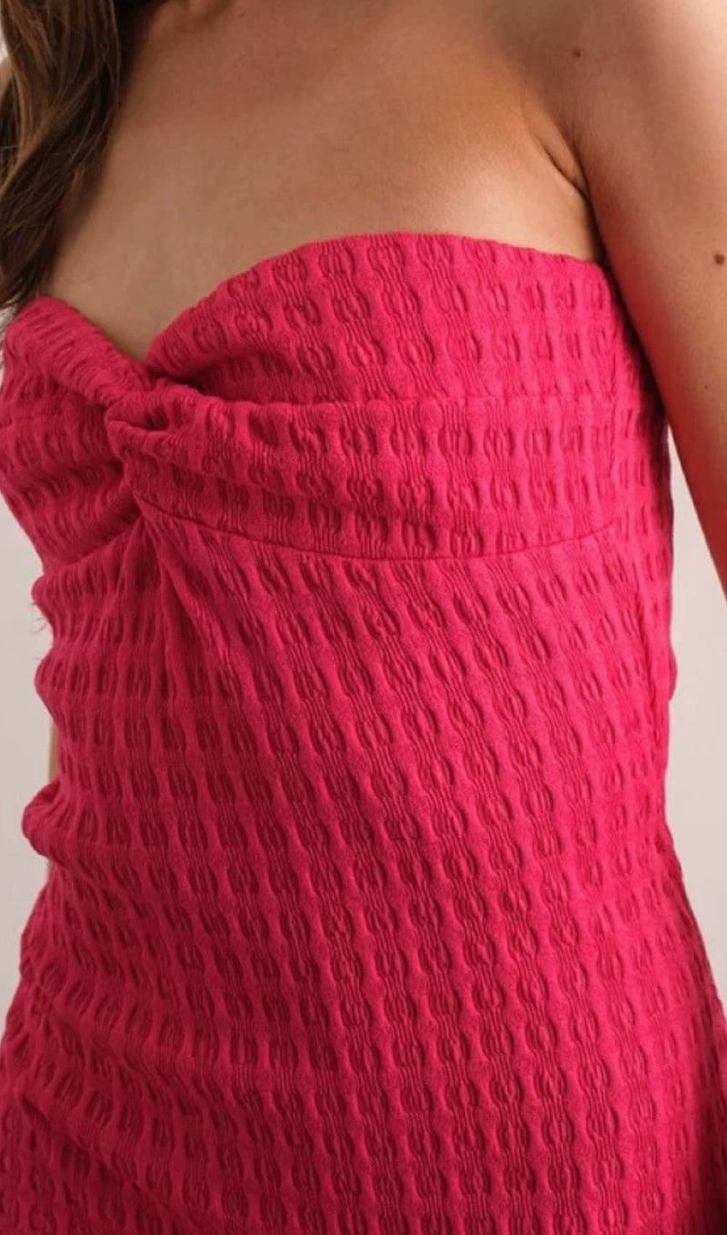 Textured Strapless Mini Dress