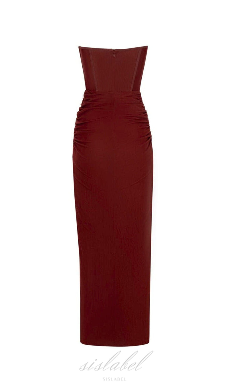 ROBE FRUCHE SANS BRETELLES MARRON 