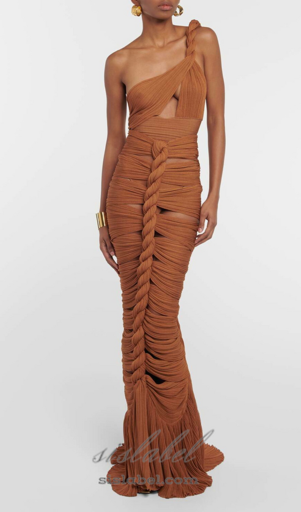 TAMMY BROWN TWISTED CUTOUT MAXI DRESS