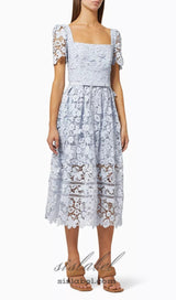 LACE MIDI DRESS IN GUIPURE