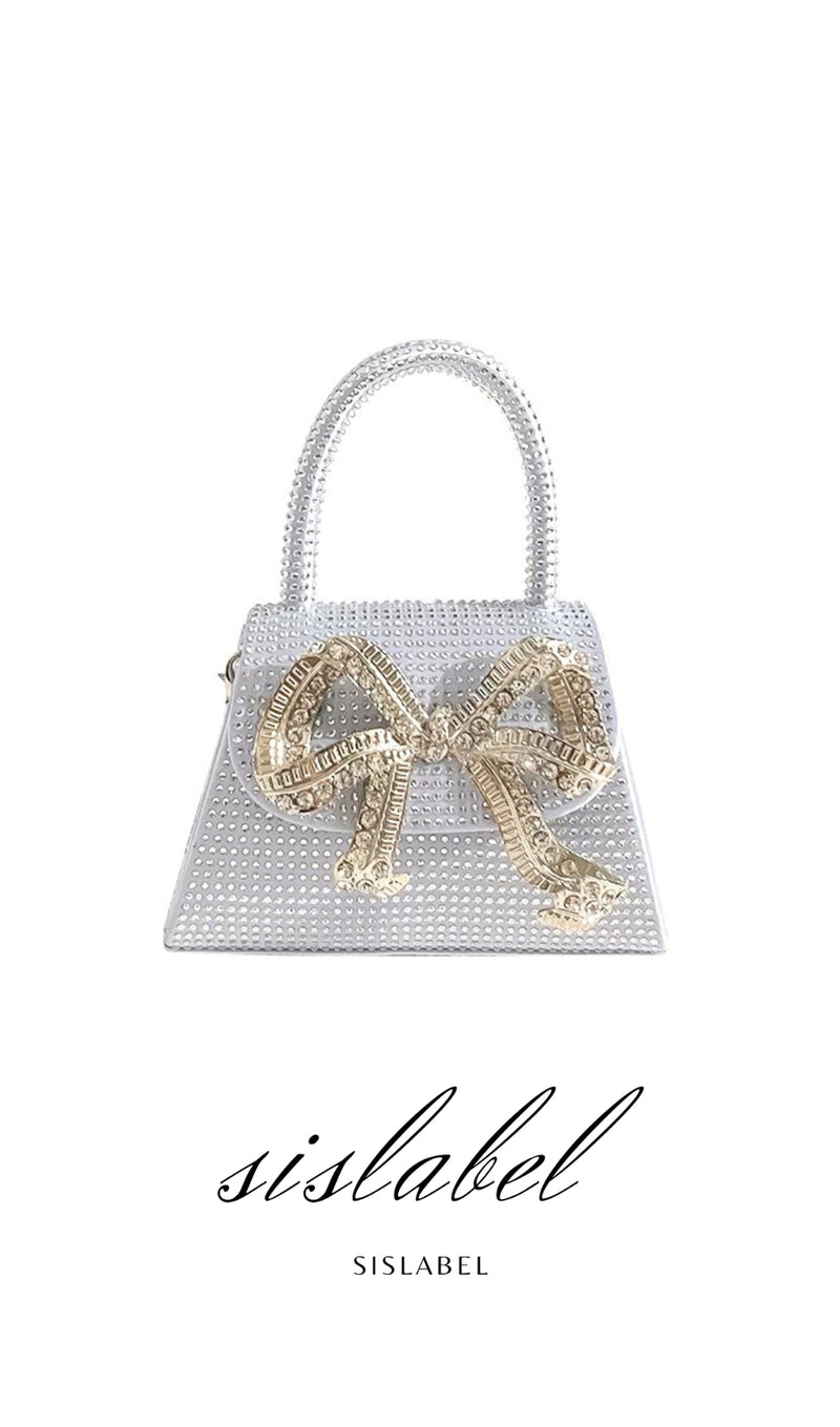 BOW EMBELLISHED MINI TOTE BAG