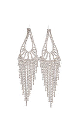 GOLD DIAMANTE TEARDROP TASSEL EARRINGS JEWELLERY styleofcb 