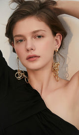 GOLD CIRCLE ALLOY EARRINGS