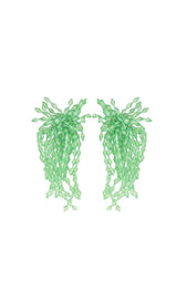 GREEN ACRYL TASSEL EARRINGS