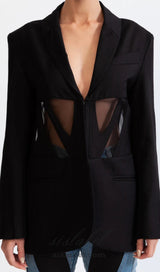 PATCHWORK BLAZER IN BLACK