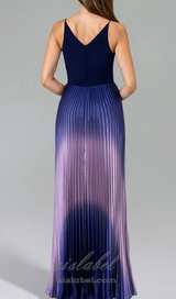 Brianna Pleated Shimmer Gown