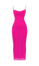 FUCHSIA CORSET MAXI DRESS